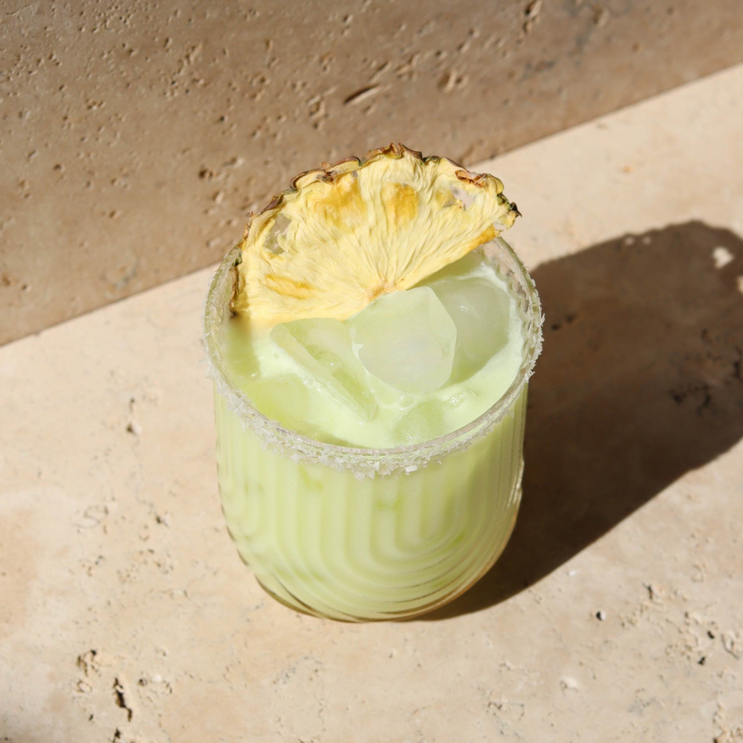 dried pineapple half garnish for drinks and desserts