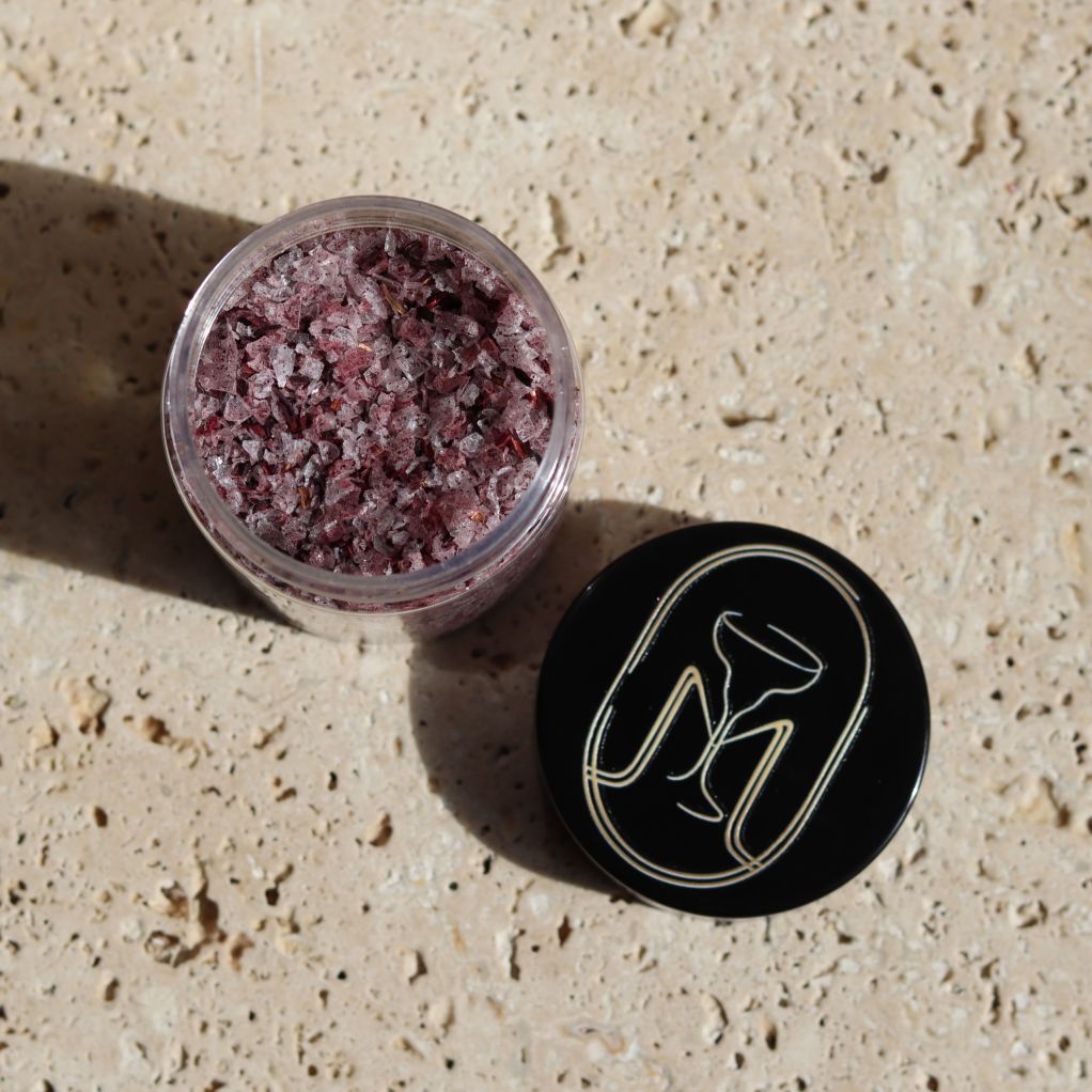 Hibiscus and maldon seal salt for cocktails