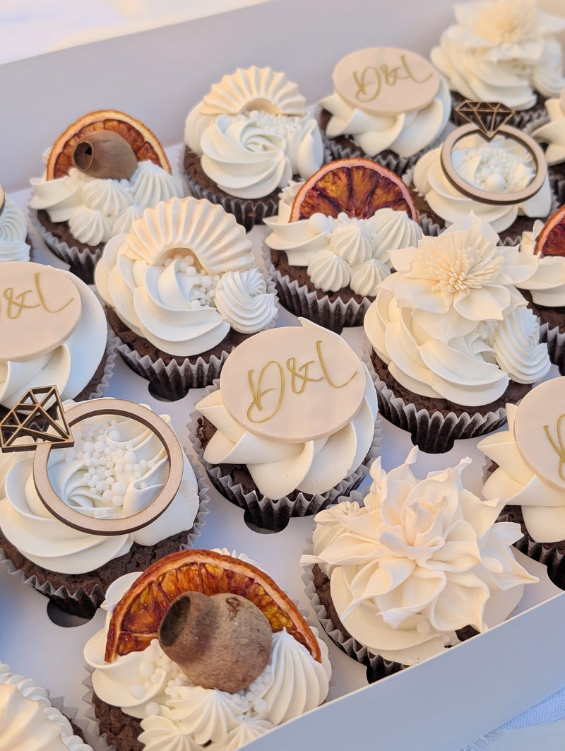 cupcakes garnished with blood orange slices